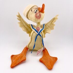 🦆 Annalee Spring- 1989 Sailor Duck Doll – Vintage Handcrafted Felt Figurine